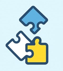 Puzzle-Symbol für die Diversifikation und Strukturierung des KI-Aktienportfolios