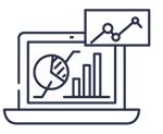 Laptop Monitor mit Grafiken und Chart